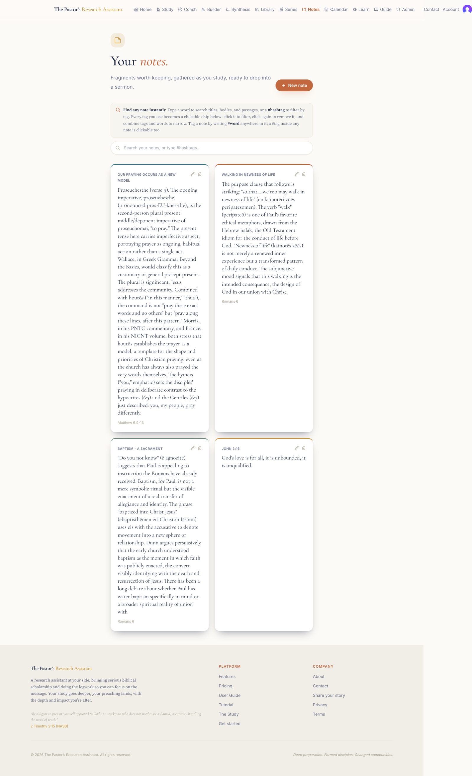 Keep and find ideas in Notes screen