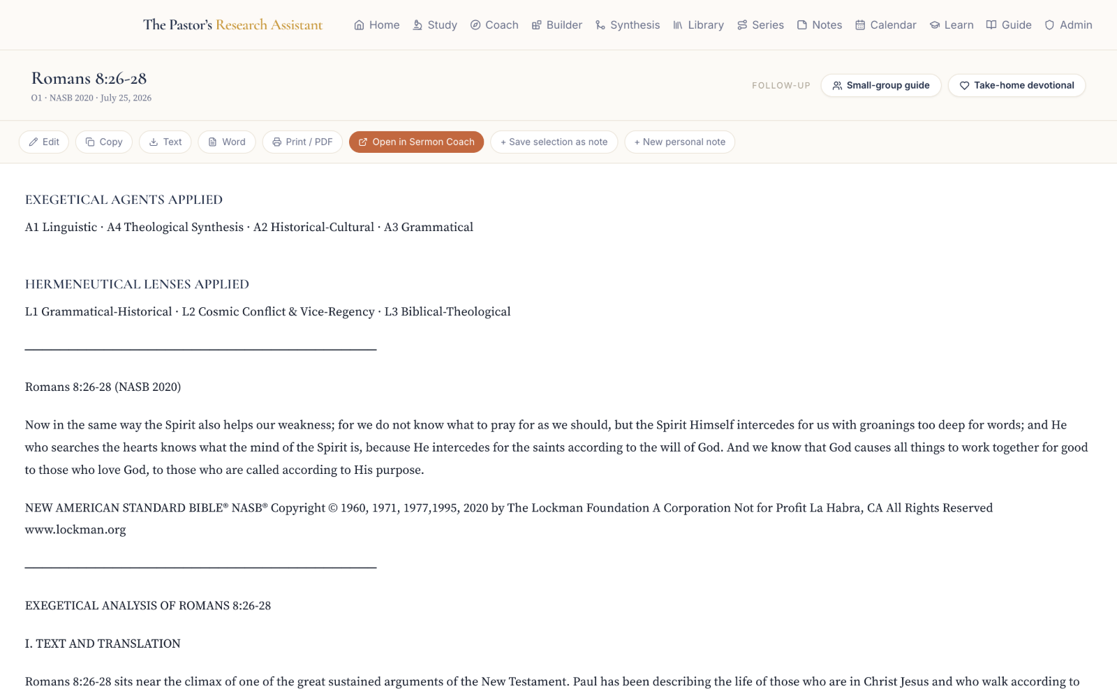 Read and export your study screen
